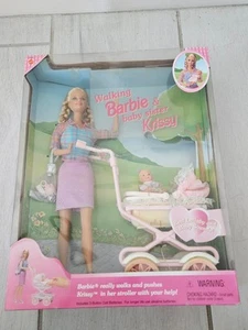 NIB NRFB 1999 Walking Barbie & Baby Sister Krissy Mattel 22232 - Picture 1 of 4