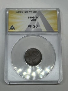 1909 P VDB 1C Philadelphia Mint Lincoln Wheat Penny - Coin Graded ANACS VF 20 - Picture 1 of 4