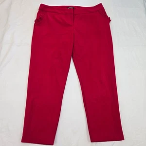Pantalones al tobillo recortados rojos WEAREVER XL con bolsillos con volantes pantalones elásticos - Imagen 1 de 9