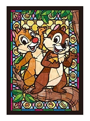 Tenyo Jigsaw Puzzle Disney Chip & Dale Stained Glass Stained Art 18.2x25.7cm F/S - Image 1 of 4