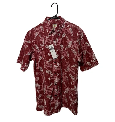 Camisa Surf Pendleton Reyn Spooner Para Hombres Mediana Roja Caballito de Mar Hawaiano Campamento Playa Foto 1 de 4