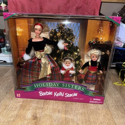 Holiday Sisters Barbie Kelly & Stacie Doll Giftset 1998 Mattel 19809 NRFB New - Image 1 of 4
