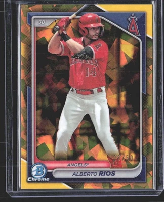 Alberto Rios 2024 Bowman Chrome Prospects Gold Refractors SN #/50 - Image 1 of 2