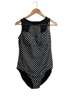 Traje de baño Catalina para mujer talla XL 16-18 lunares blanco y negro puré abuela  Foto 1 de 4