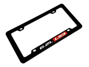 MARCO DE ETIQUETA DE PLACA DE MOTOR CHEVY CHEVCHEVROLET CAMARO HOLDEN 6.2L LS3 V8 NEGRO - Imagen 1 de 1