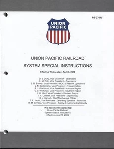 Union Pacific RR Special Instructions 2010, Active 2011 - Picture 1 of 1