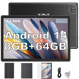 XGody FHD Tab 70 WiFi Tablet PC 8GB+64GB 10.1" Android 14 Tablets 6000mAh New - Picture 1 of 11