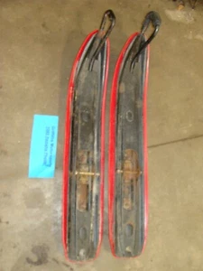 1985 YAMAHA PHAZER DELUXE PZ480E 80e oem original metal skis set runners w/skins - Picture 1 of 12