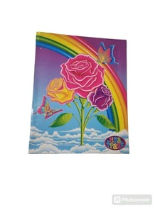 VTG lisa frank Pocket Folder Y2K Roses Butterflies Rainbow 2003 V5790 With Issue - Picture 1 of 8