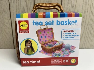 Juego de té para niños Alex Pretend & Play Tea Time Basket, 19 piezas Foto 1 de 4