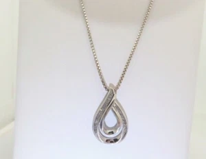 Diamant Unendlichkeit Halskette natürliches massives Sterlingsilber 0,22 ctw Größe 20" SN034 - Bild 1 von 7