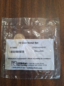 10 Coin Nickel Set Uncirculated-60 2004-2006 Littleton Coin Company ST2652 - Picture 1 of 2