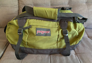 Vintage 1990s? JanSport Duffel Bag Green Shoulder Strap Front Pocket Drab Duffle