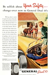 PRINT AD 1937 General Tire Dual 10 Horses Equestrian Safety 6.75 x 10 - Imagen 1 de 2