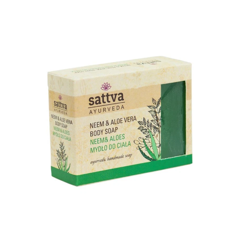 NEEM- UND ALOE-KÖRPERSEIFE 125 g - SATTVA - Bild 1 von 1