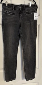Free People We The Free Jet Low Rise Moto Ankle Zip Skinny Jeans 30 Denim Pocket - Picture 1 of 6