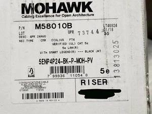 Cable elevador de red Belden Mohawk M58010 24/4P CAT5e LAN UTP negro/100 ft - Imagen 1 de 8
