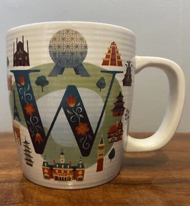 Disney Parks ABC Collection Mug Letter W for Epcot World Showcase New - Picture 1 of 3