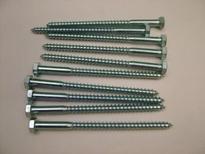 Sechskantkopf Holzschraube Coach Schraube M8 x130mm 10er Pack, große Mengenrabatte - Bild 1 von 1
