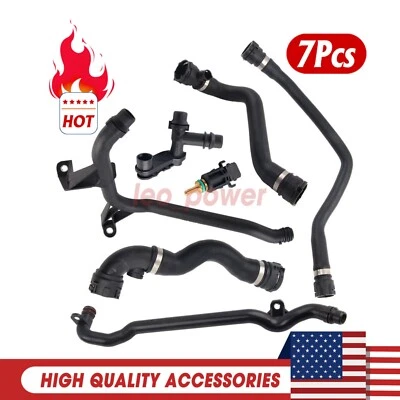 7 Pcs Set Expansion Tank Coolant Radiator Hose Kit for BMW E46 323 325 328 330 Foto 1 de 4