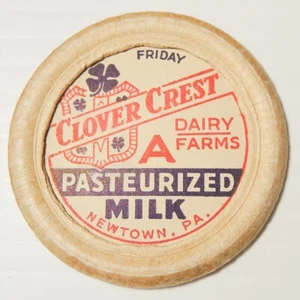 Klee Wappen Milch Pasteurisiert Newtown PA Bucks Co Pennsylvania Milchflaschenkappe - Bild 1 von 1
