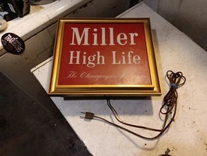 Vtg Miller High Life The Champagne Of Beers Light Lakeside Plastics Union Made - Picture 1 of 23
