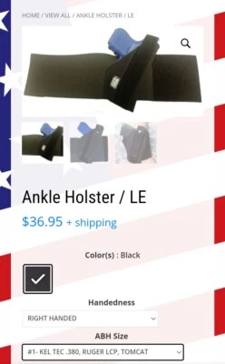 ¡Nuevo! Kahr P .380 ruger lcp .380 Kel Tec 380 Funda de tobillo oculta con correa  Foto 1 de 4