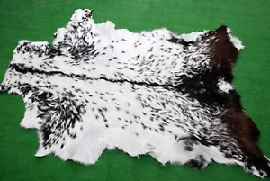 New Goat hide Rug Hair on Area Rug Size 36"x24" Animal Leather Goat Skin G-15 - Picture 1 of 3