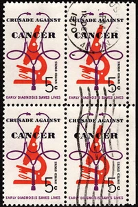US - 1965 - 5 Cents Crusade Against Cancer Issue Block of 4 # 1263 Very Fine - Picture 1 of 1