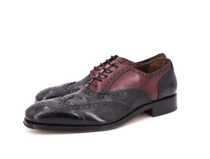 USADO 10x | $995 SALVATORE FERRAGAMO 10 E WING TIP DERBY SPECTATOR TRAMEZZA - Imagen 1 de 14