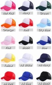 US 10pcs Polyester Mesh Unisex Plain Sublimation Transfer Blank Baseball Cap Hat - Picture 1 of 2