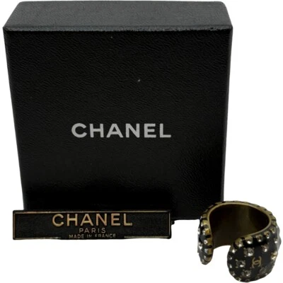 Autêntico anel CHANEL Line pedra tamanho: 5,75 preto #36635239 - Imagem 1 de 4