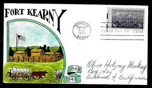 970 3c Stamp (1948) FORT KEARNY AND THE PIONEERS FDC HD/HP BY WILLIAM WRIGHT - Picture 1 of 1