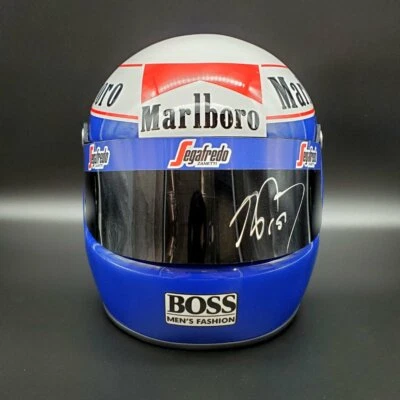 Alain Prost Signed Helmet Visor 1985 F1 McLaren Display 1:1 Scale AS-00673 - Image 1 of 4