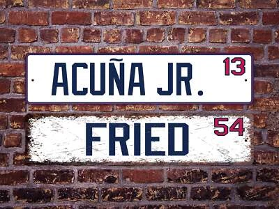 All Atlanta Braves Players Metal Street Sign Custom Personalized Acuna Fried - Image 1 of 3