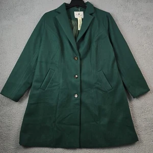 Agnes Orinda Jacket Women 2X XXL GREEN Button Up Heavyweight Single Coat NWT - Picture 1 of 14
