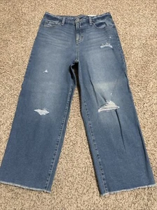 Womens Style & Co. Wide Leg Crop Jeans Distressed JEANS Size 10 ( 32 X 26) New! - Picture 1 of 16