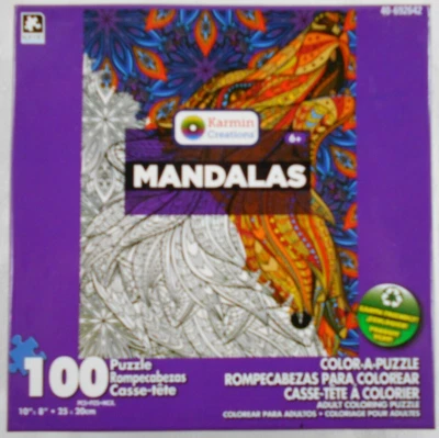 Puzzle Mandalas 100 piezas 8" x 10" cuando se monta #2 Foto 1 de 2