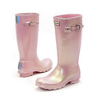 Mädchenjägerstiefel Wasserdicht Regenstiefel Nebel Bella Pink Hochglanz Stiefel NEU