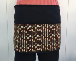 Delantal negro de 3 bolsillos cintura camarera flechas restaurantes étnicos ☼ Hecho a mano South W. - Imagen 1 de 4