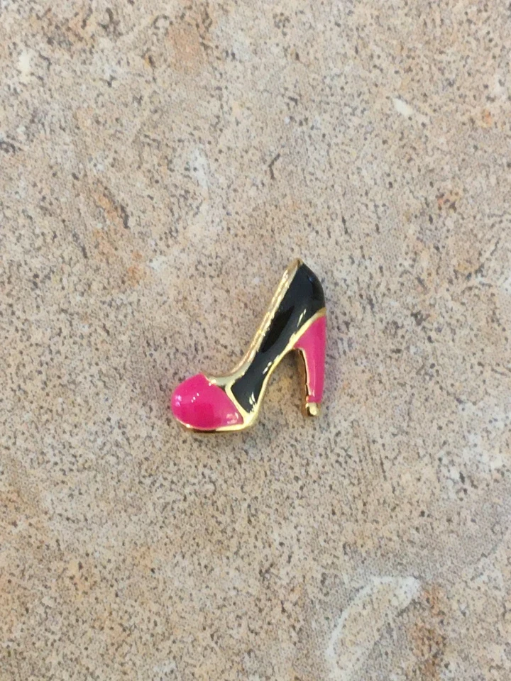 Origami Owl  ~ Pink and Black High Heel Shoe Charm ~ NEW - Image 1 of 1