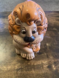 Vintage Ceramic Lion | Coin Bank Atlantic Mold | Hand Painted Piggy Bank - Picture 1 of 4