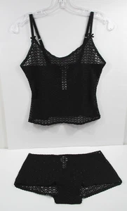 - Neu mit Etikett Victoria's Secret "PINK" 2-teiliges halbtransparentes Top + Shorts mit allen Herzen Größe S/P - Bild 1 von 7