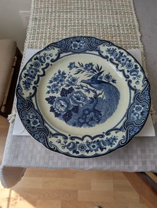 Royal Delft Blauw handbemalter Wandteller Floral Vogel 12" Made in Holland - Bild 1 von 5
