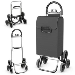 Carrello della Spesa Arrampicata Scale Pieghevole Utility Camion Manuale con Borsa e Manico Rimovibili - Foto 1 di 14
