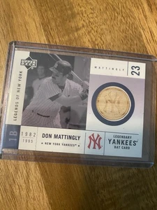 2001 Upper Deck Legends Of New York Don Mattingly Game Used Bat Relic - Picture 1 of 1