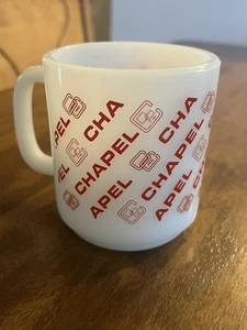 Vintage Glasbake Chapel Company Inc Milk Glass Coffee Mug Cup - Picture 1 of 12