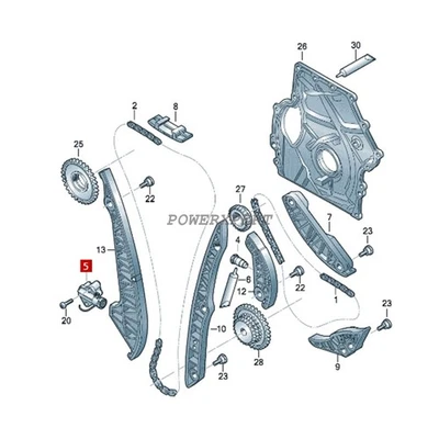 06H109158M OEM Timing Chain&Timing Tensioner For 2018 AUDI A4 Q5 Quattro 2.0L Foto 1 de 4