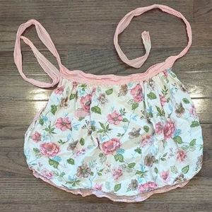 Apron with Waist Tie Reversible Floral Pocket Double Layer Lightweight - Picture 1 of 4