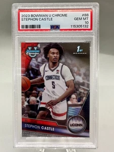 2023 BOWMAN U CHROME 1ST #88 STEPHON CASTLE PSA 10 Spurs ROY Rookie RC - Picture 1 of 2